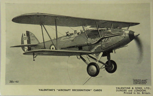 Old Postcard Of  Valentine's "Aircraft" Recognition Cards 38A-62 - Ref : 1015