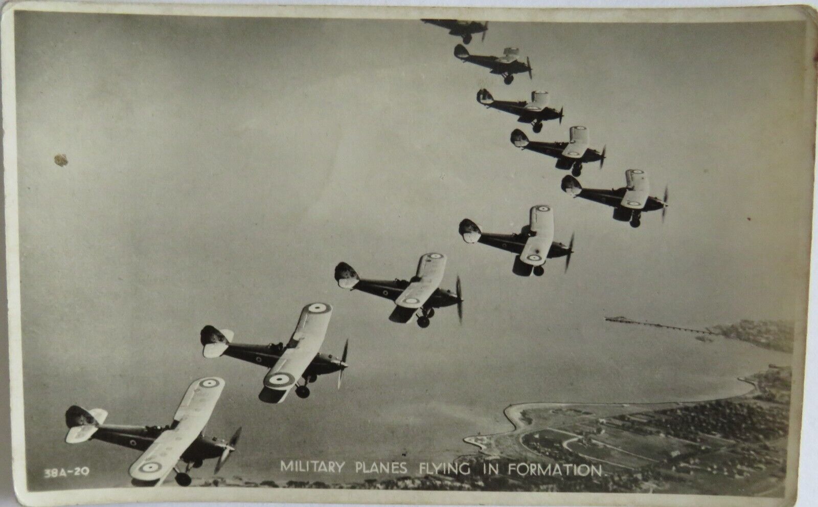 Old Postcard of Military Planes Flying In Formation - Ref  : 1019
