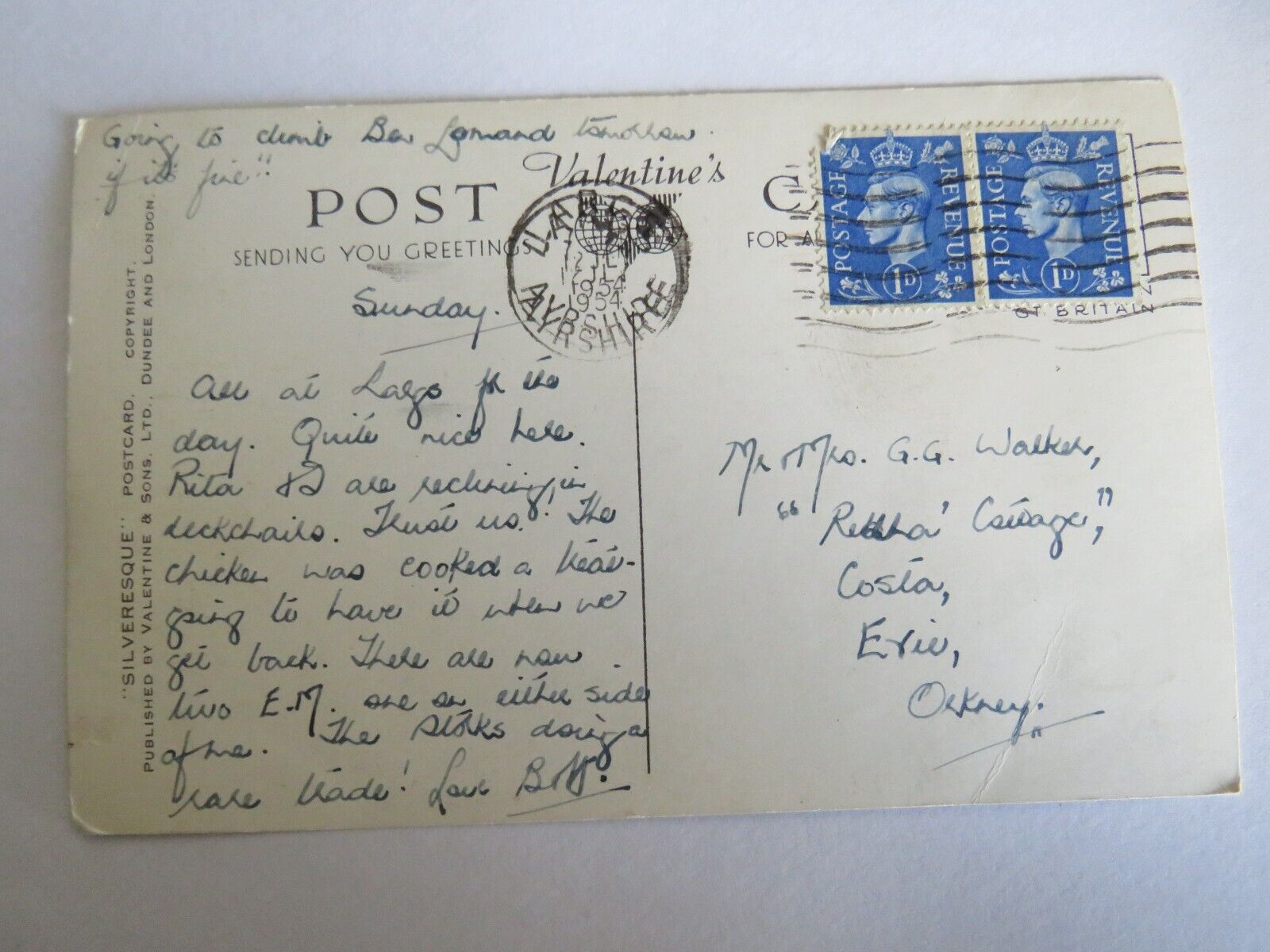 Old Postcard of Good Luck From Largs  - Ref : 1030