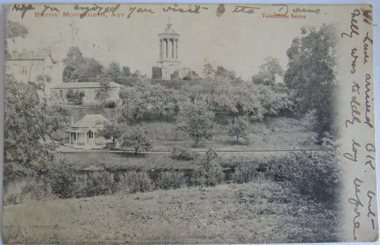 Old Postcard of Burns' Monument, Ayr 1903  -  Ref : 1023