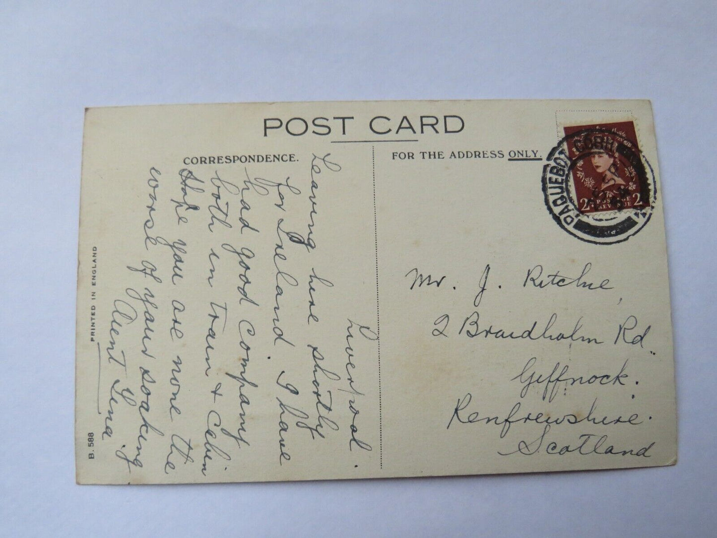 Old Postcard of Cunard M.V. Britannic 1954