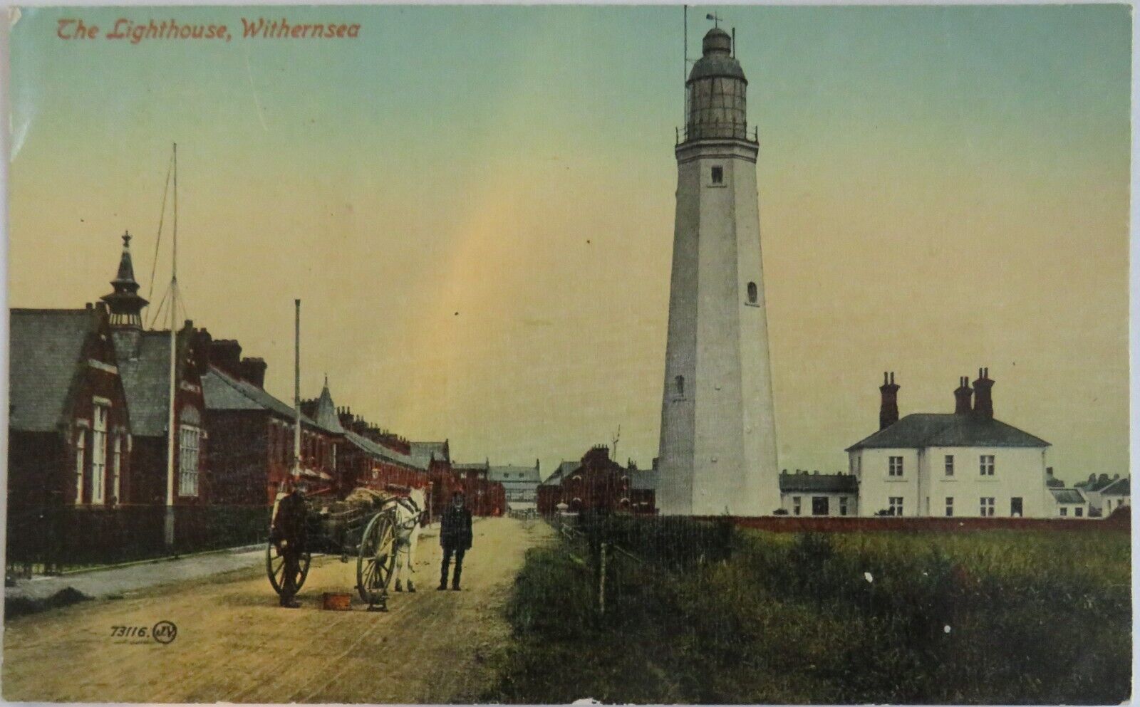 Old Postcard Of The Lighthouse, Withernsea  -  Ref : 1014