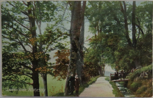 Old Antique Postcard Of Lovers Walk Rothesay - Ref : 1040