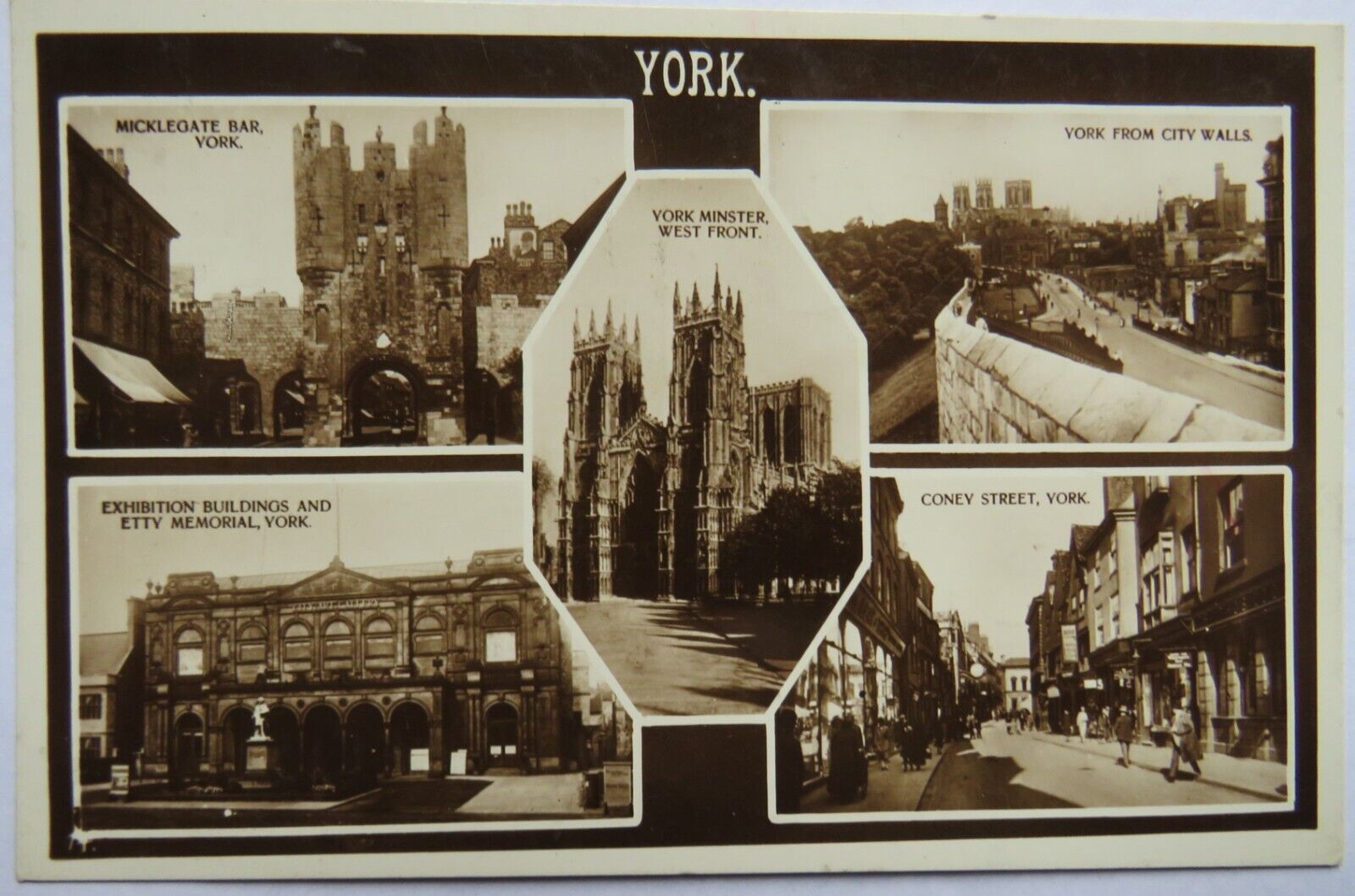 Old Multiview Postcard of York 1929