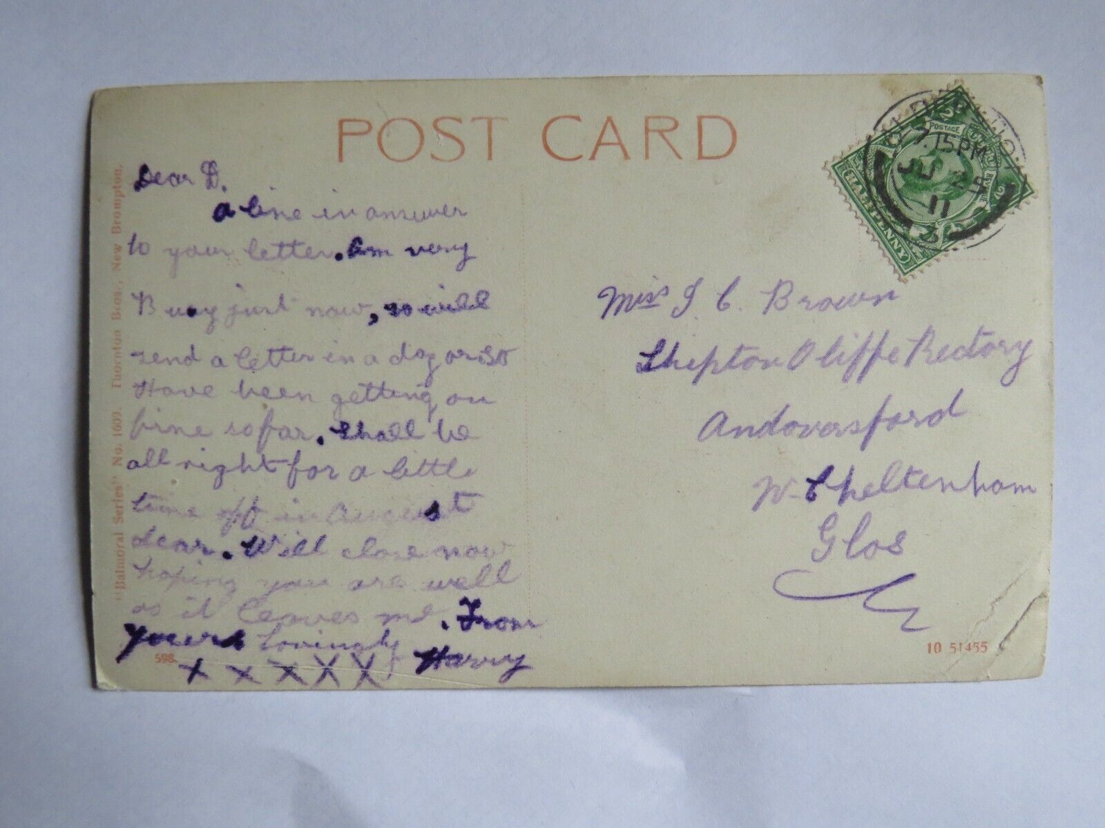 Old Postcard of The Leas, Folkestone 1911 - Ref : 1011