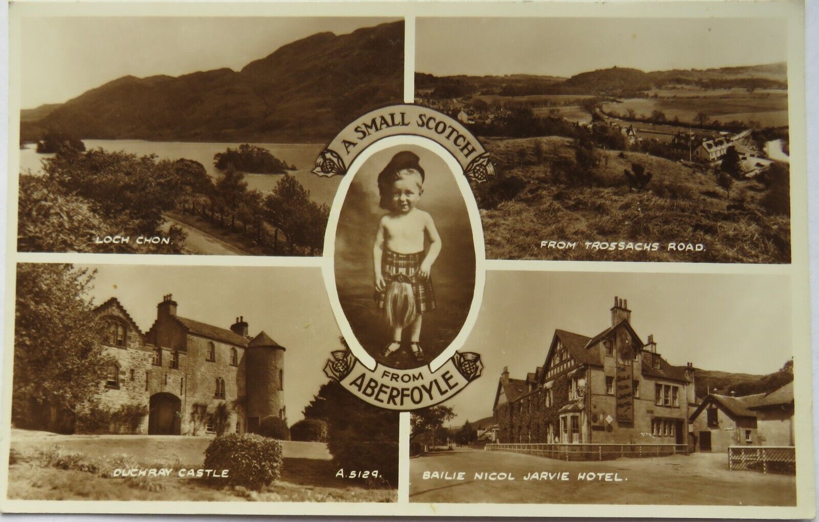 Old Multiview Postcard of A Small Scotch From Aberfoyle, 1958