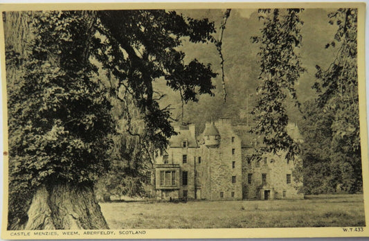 Old Postcard of Castle Menzies, Weem, Aberfeldy, Scotland