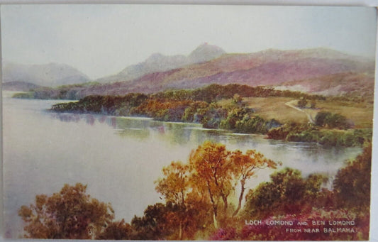 Old Postcard of Loch Lomond and Ben Lomond Near Balmaha - Ref : 1017.