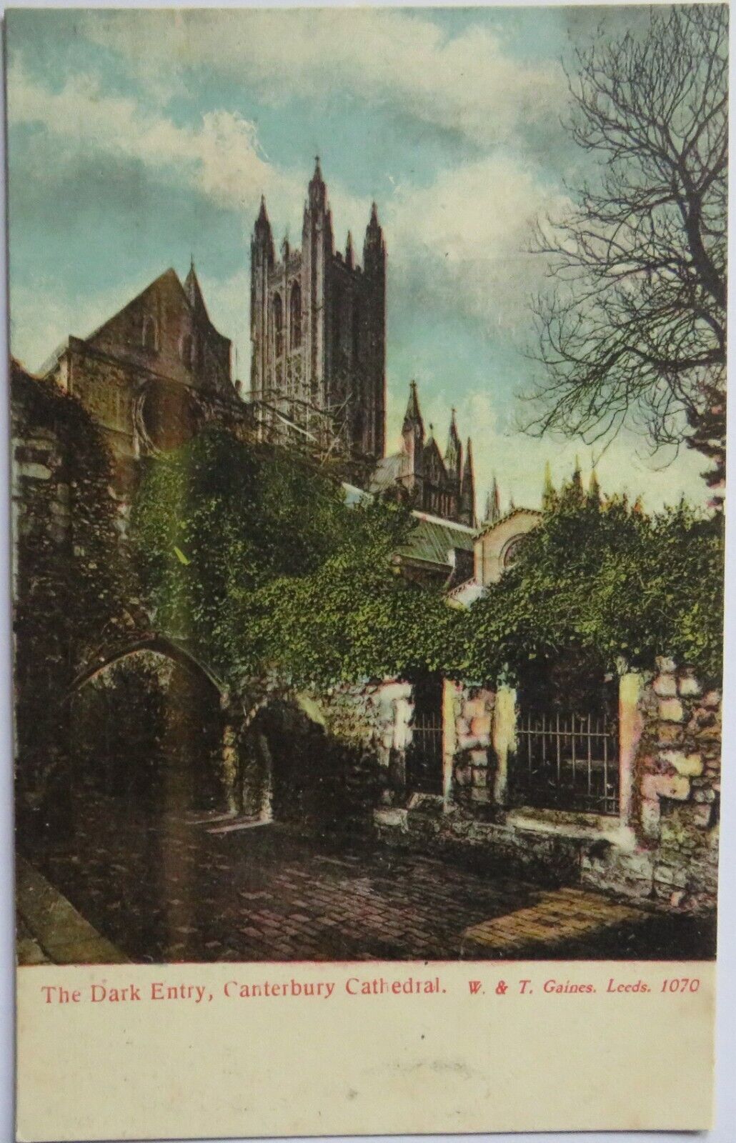 Old Postcard of The Dark Entry Canterbury Cathedral  - Ref : 1036