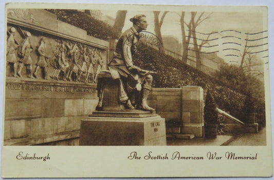 Old Postcard of The Scottish American War Memorial, Edinburgh, 1945