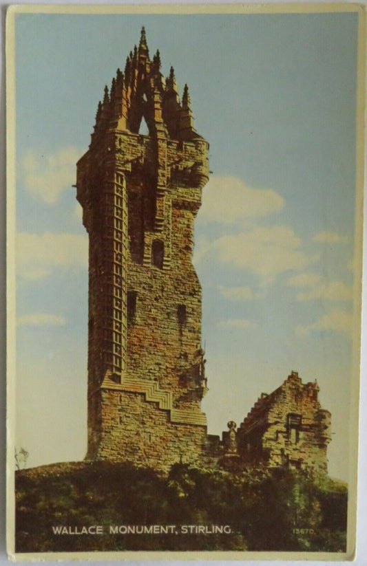 Old Postcard of The Wallace Monument, Stirling - Ref : 1042