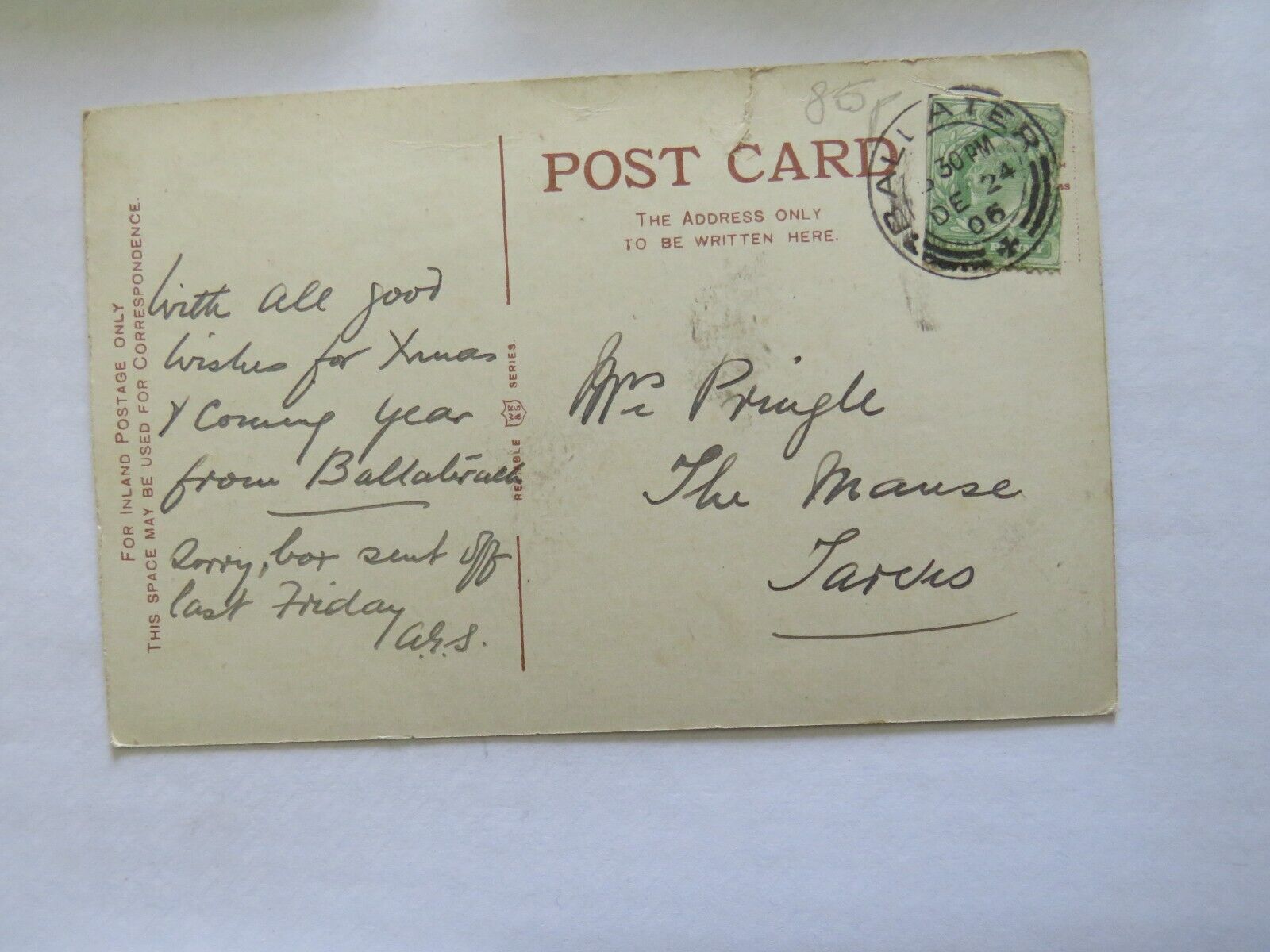 Old Postcard of Craigendarroch and Pass of Ballater 1906 - Ref : 1002