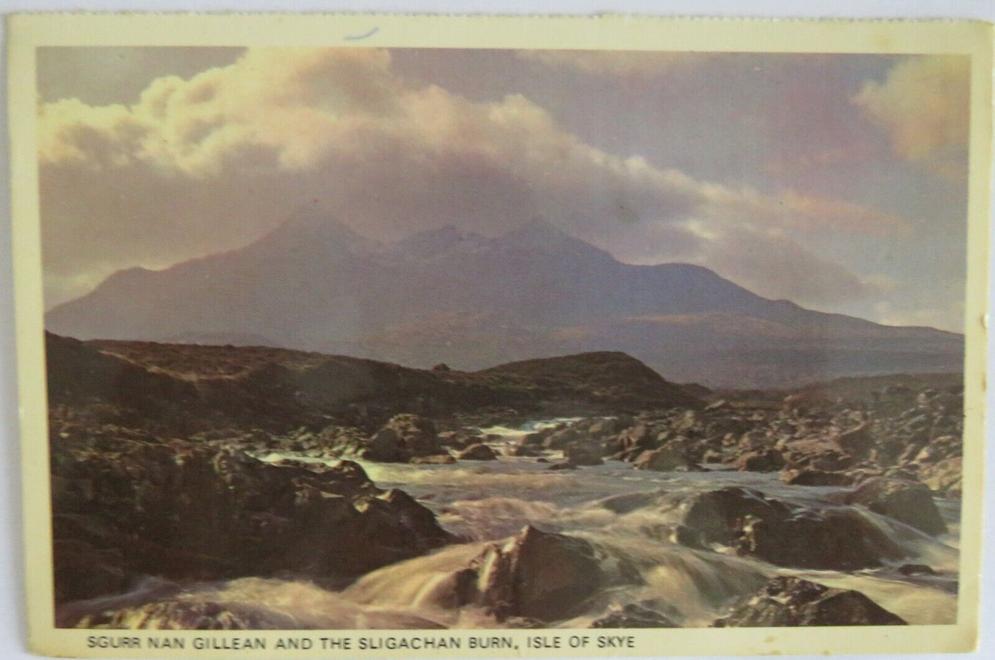 Old Postcard of Sgurr Nan Gillean and The Sligachan Burn Isle of Skye Ref : 1022