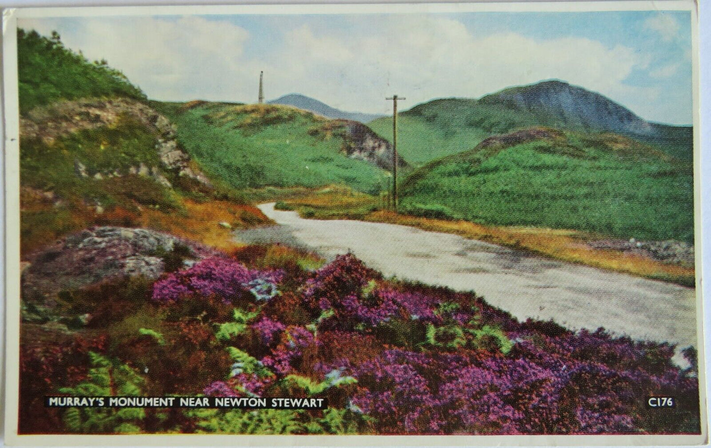 Old Postcard Of  Murray's Monument Near Newton Stewart 1962 - Ref : 1001