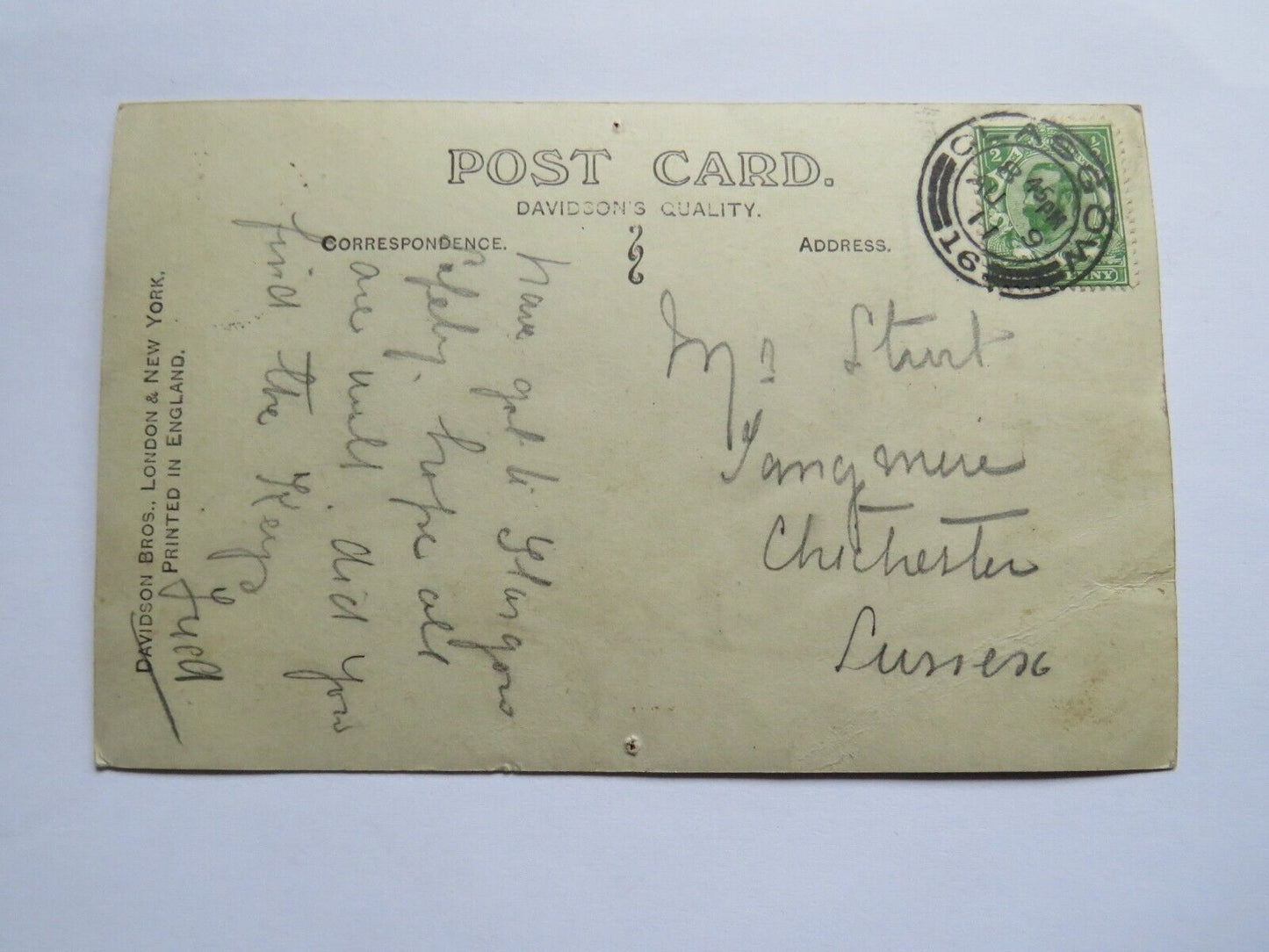 Old Postcard of Camphill Gardens Glasgow 1911 - Ref : 1034