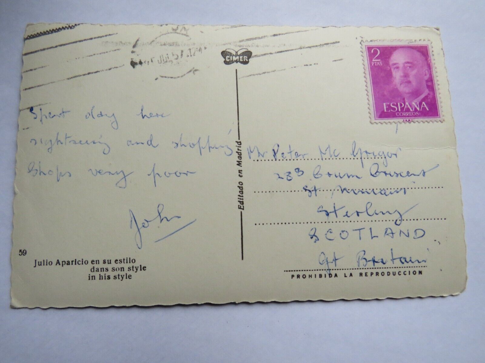 Old Postcard Espana Corrida Toros