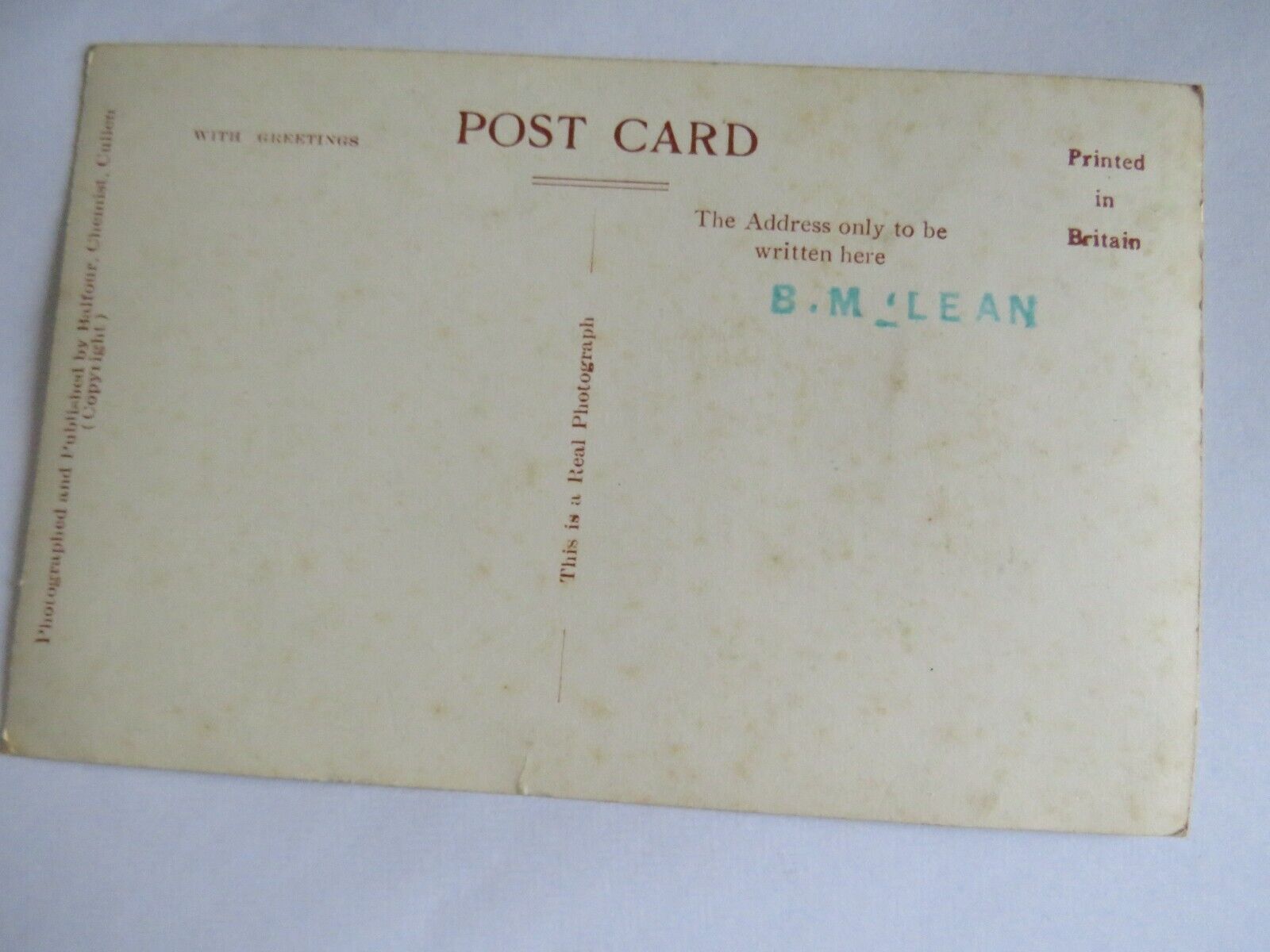 Old Postcard of Cullen From Seafield - Ref : 1020