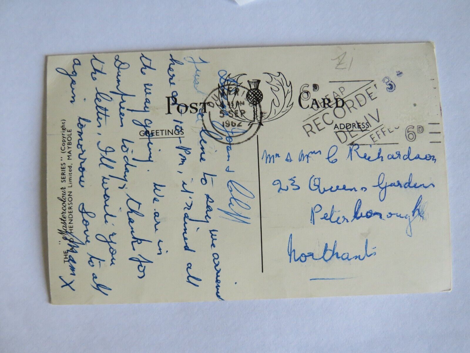 Old Postcard Of  Murray's Monument Near Newton Stewart 1962 - Ref : 1001