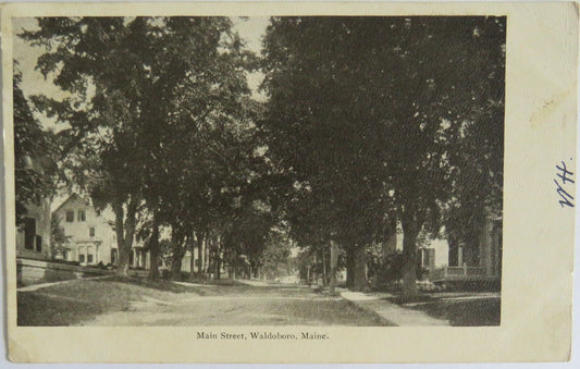 Old Postcard of Main Street, Waldoboro, Maine  - Ref  : 1018