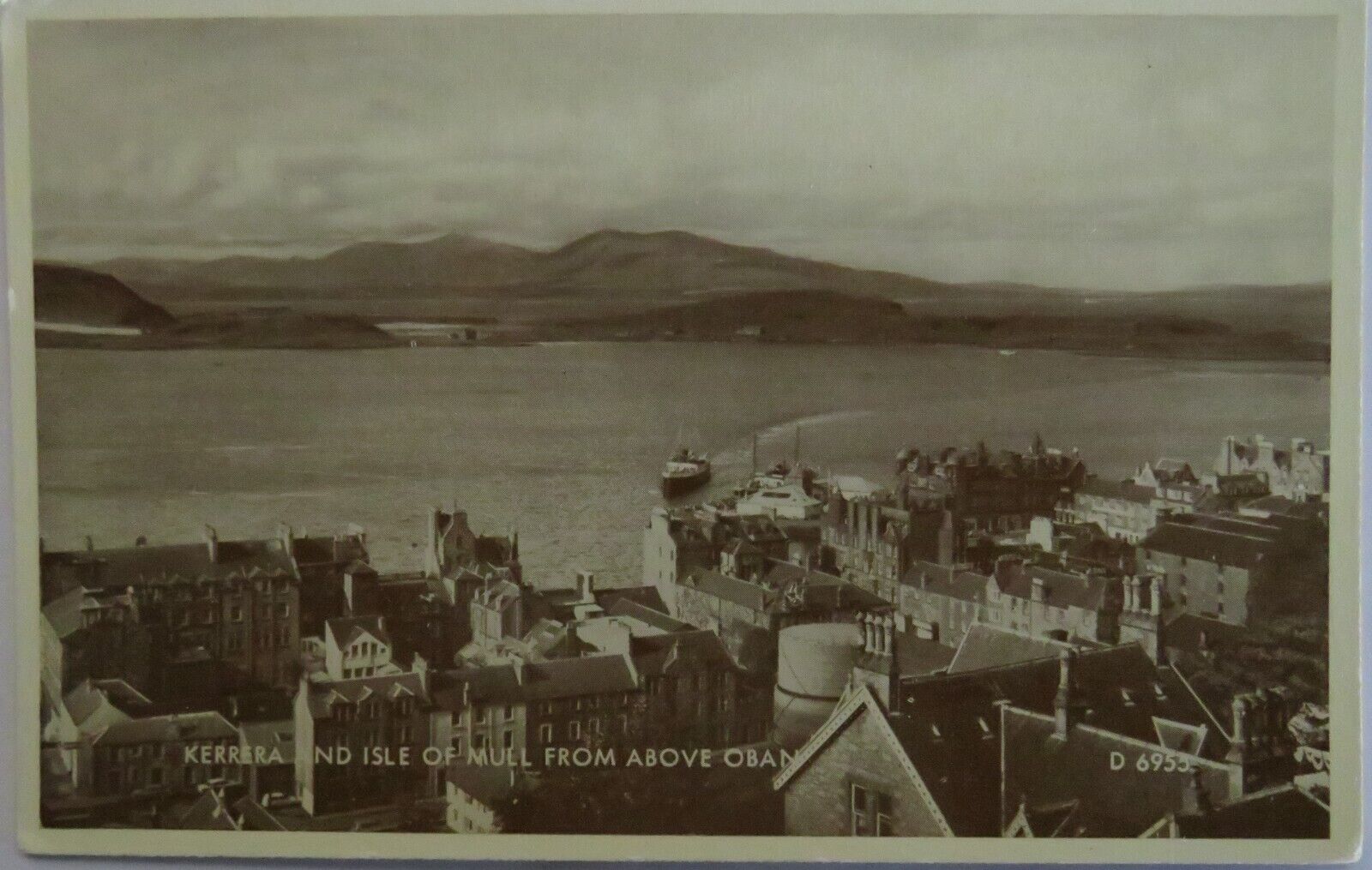 Old Antique Postcard Of Kerrera and Isle of Mull From Above Oban - Ref : 1040
