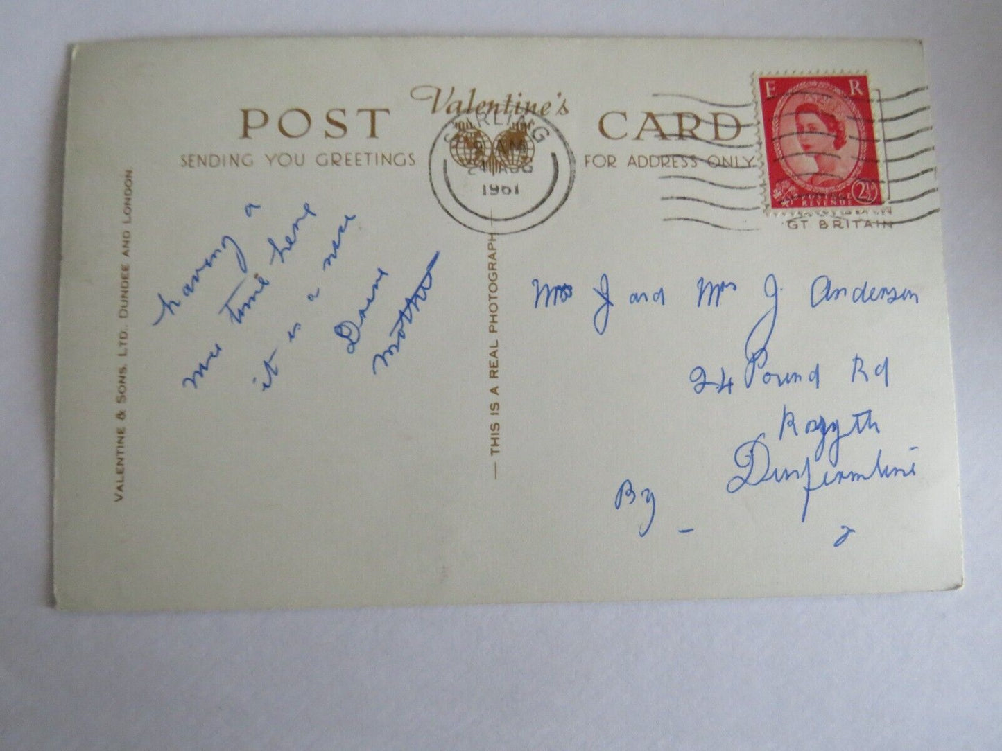 Old Postcard of Aberfoyle From Above The Duke's Road 1961 - Ref : 1042