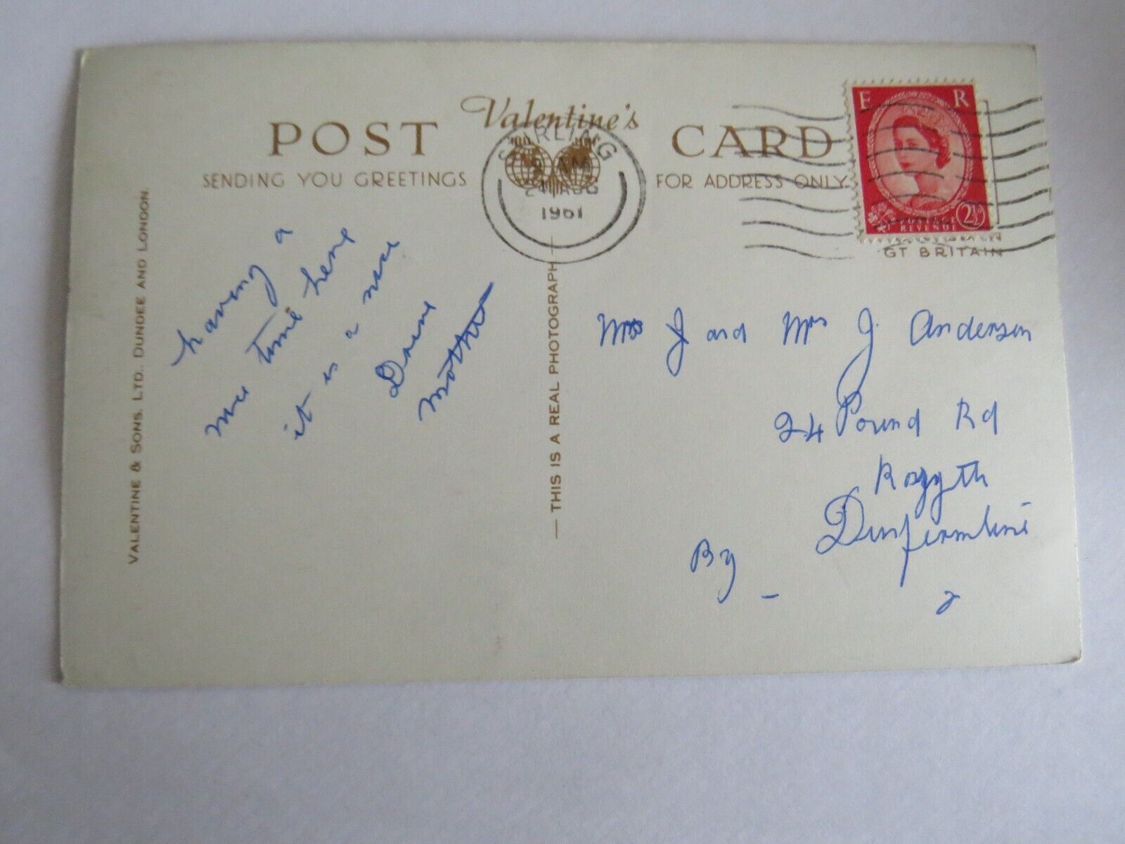 Old Postcard of Aberfoyle From Above The Duke's Road 1961 - Ref : 1042