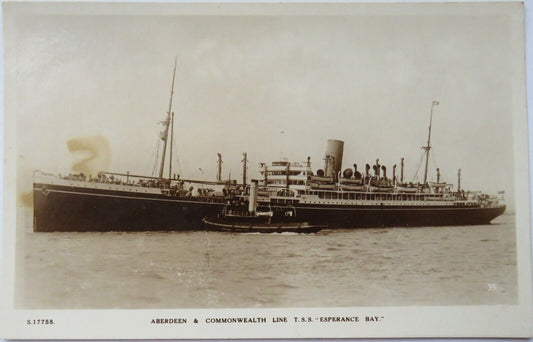 Old Postcard of Aberdeen & Commonwealth Line T.S.S - Esperance Bay