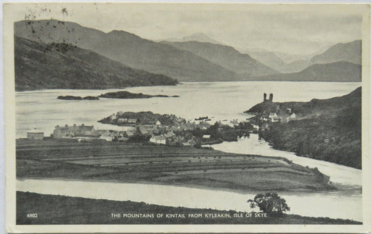 Old Postcard of The Mountains of Kintail From Kyleakin, Isle of Skye- Ref : 1009