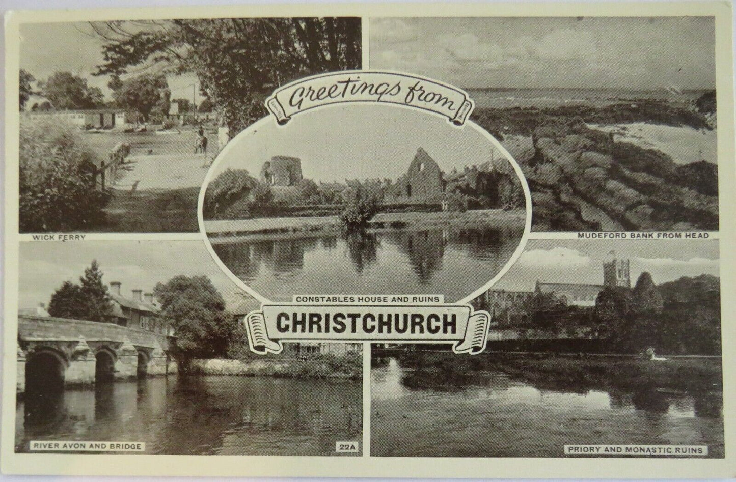 Old Postcard Greetings From Christchurch   - Ref : 1015
