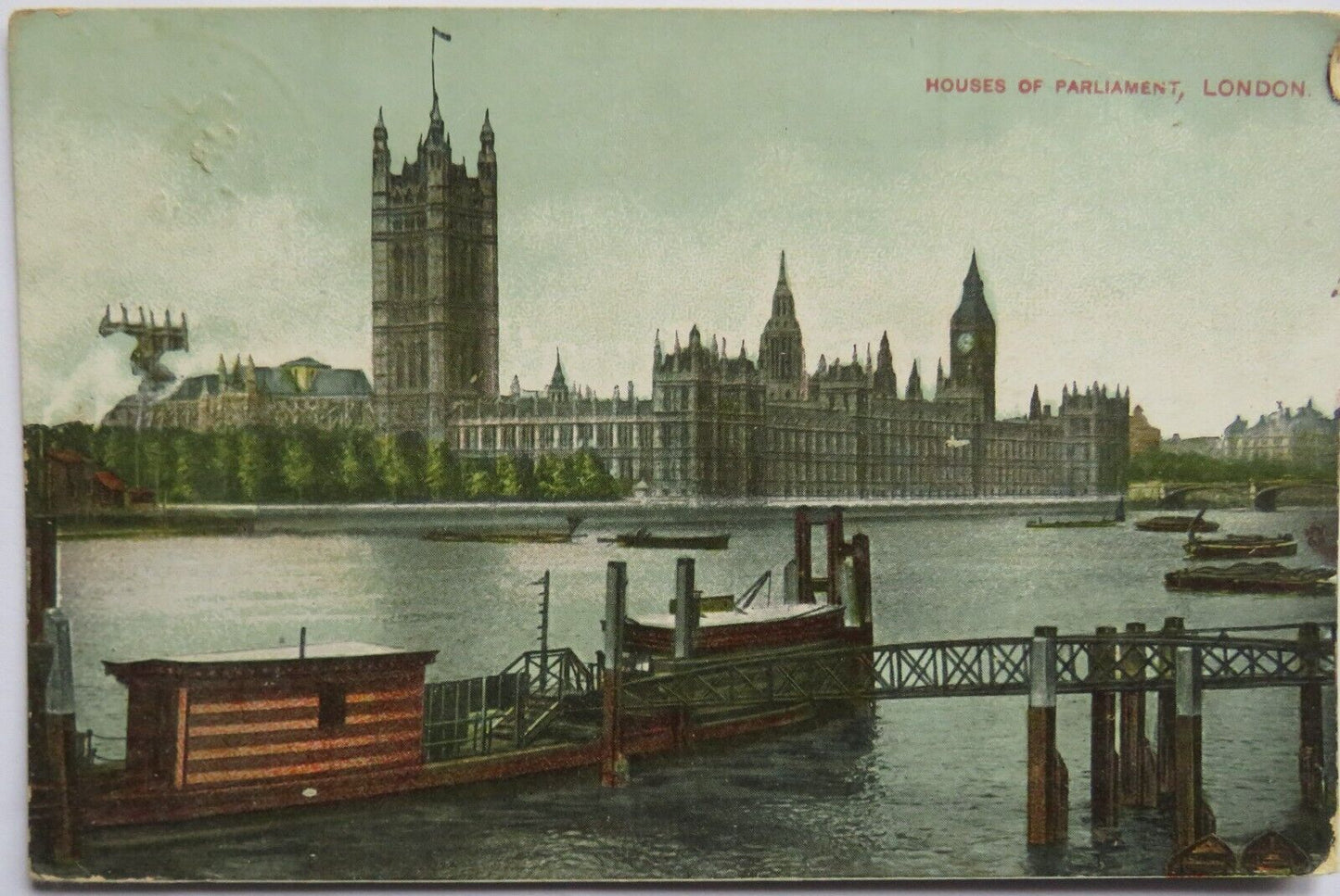 Old Postcard of Houses of Parliament London - Ref : 1034