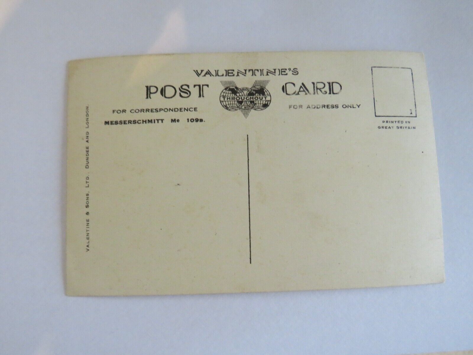 Old Postcard Of  Valentine's "Aircraft" Recognition Cards - Ref : 1015
