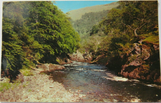 Old Postcard of The River Lyon Near The Pass of Glen Lyon