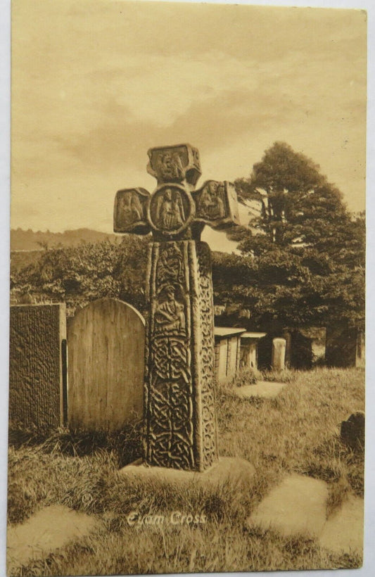 Old Postcard of Eyam Cross 1913
