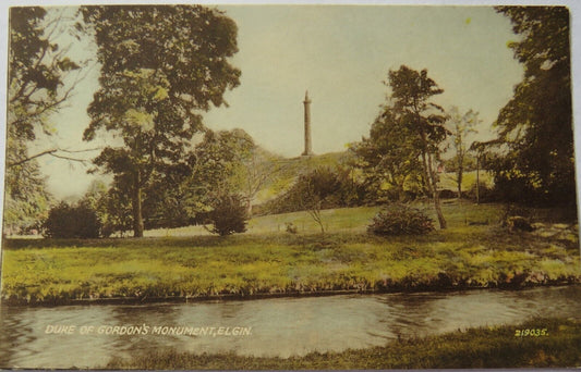 Old Postcard of Duke of Gordon's Monument Elgin