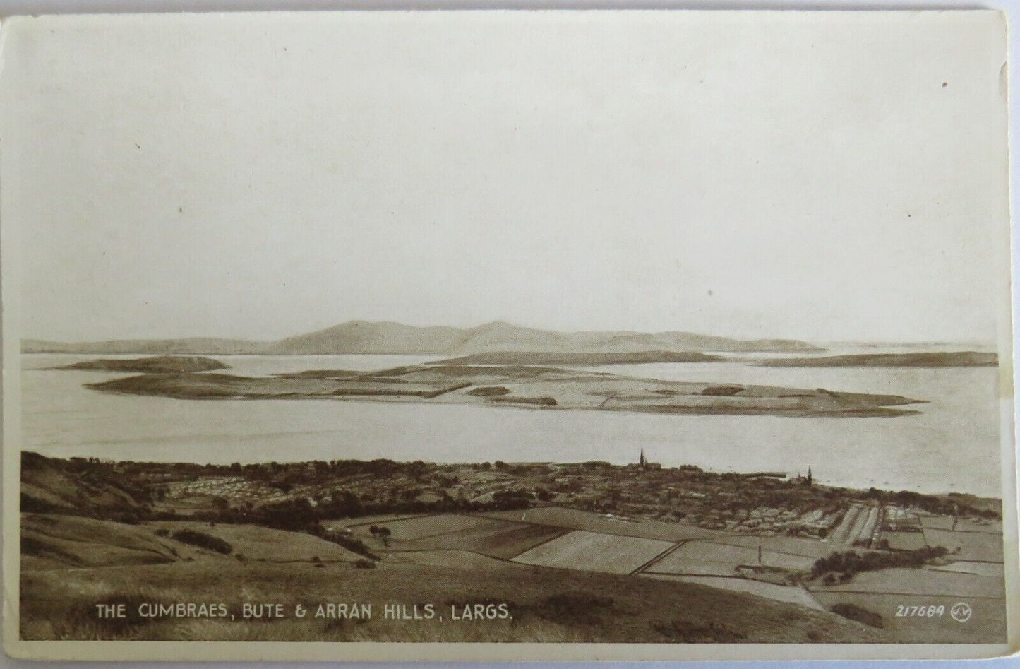 Old Postcard of The Cumbraes, Bute & Arran Hills, Largs  - Ref : 1030