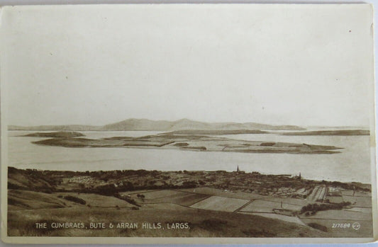 Old Postcard of The Cumbraes, Bute & Arran Hills, Largs  - Ref : 1030