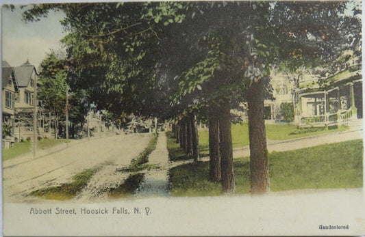 Old Postcard of Abbott Street, Hoosick Falls, N. D -  Ref : 1013