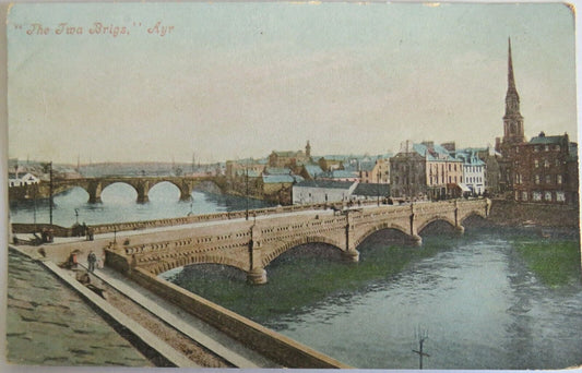 Old Postcard of "The Twa Brigs" Ayr - Ref : 1029