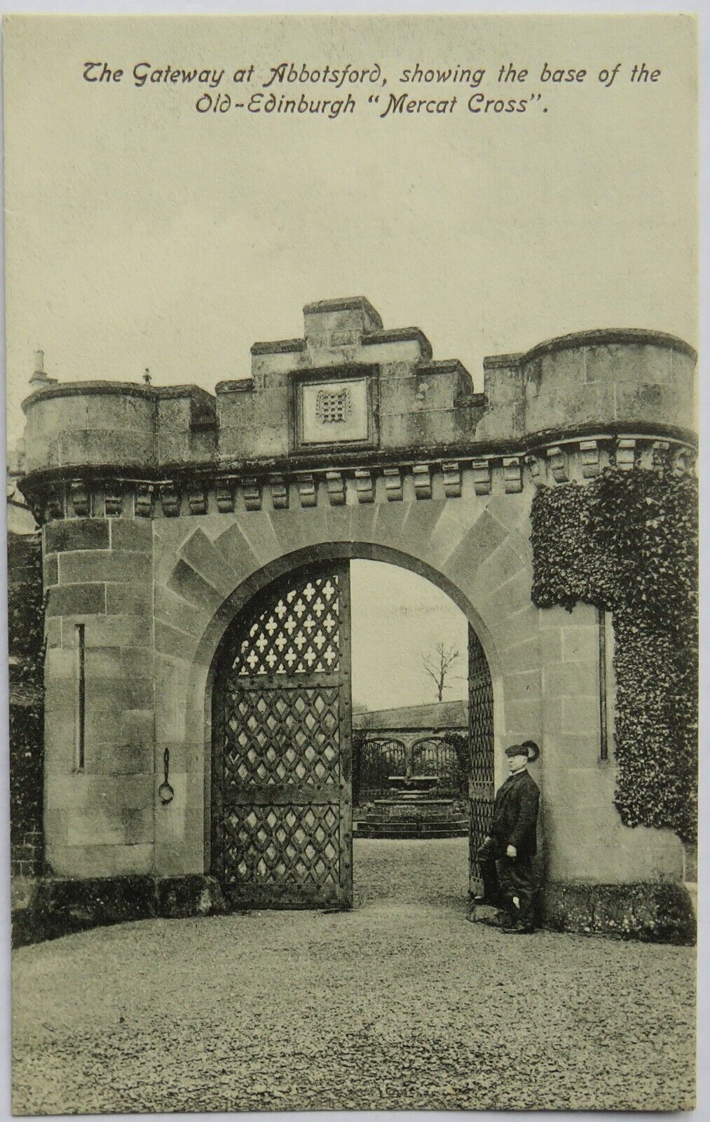 Old Postcard of The Gateway At Abbotsford