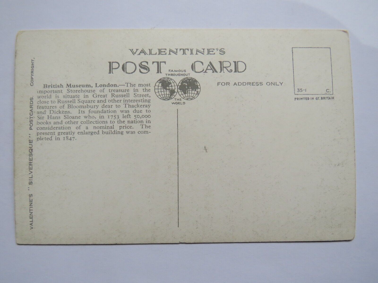 Old Postcard of British Museum, London - Ref : 1032