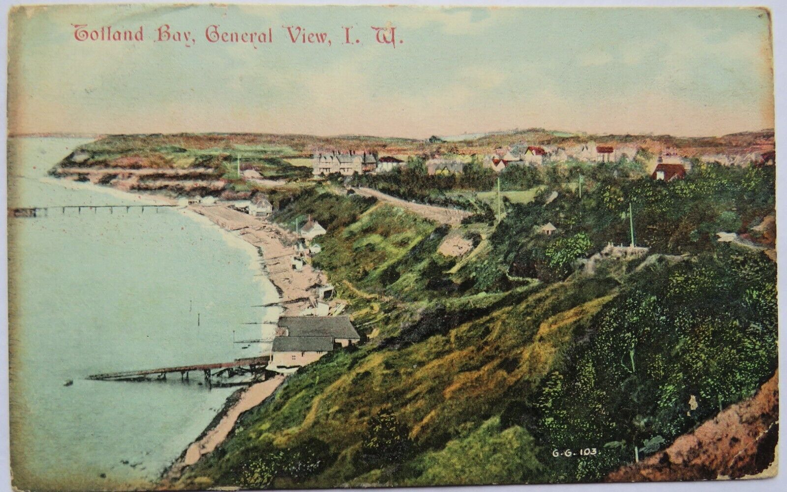 Old Postcard of Totland Bay, General View Isle of Wight 1908
