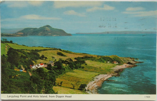 Old Postcard of Largybeg Point and Holy Island From Dippin Head - Ref : 1009