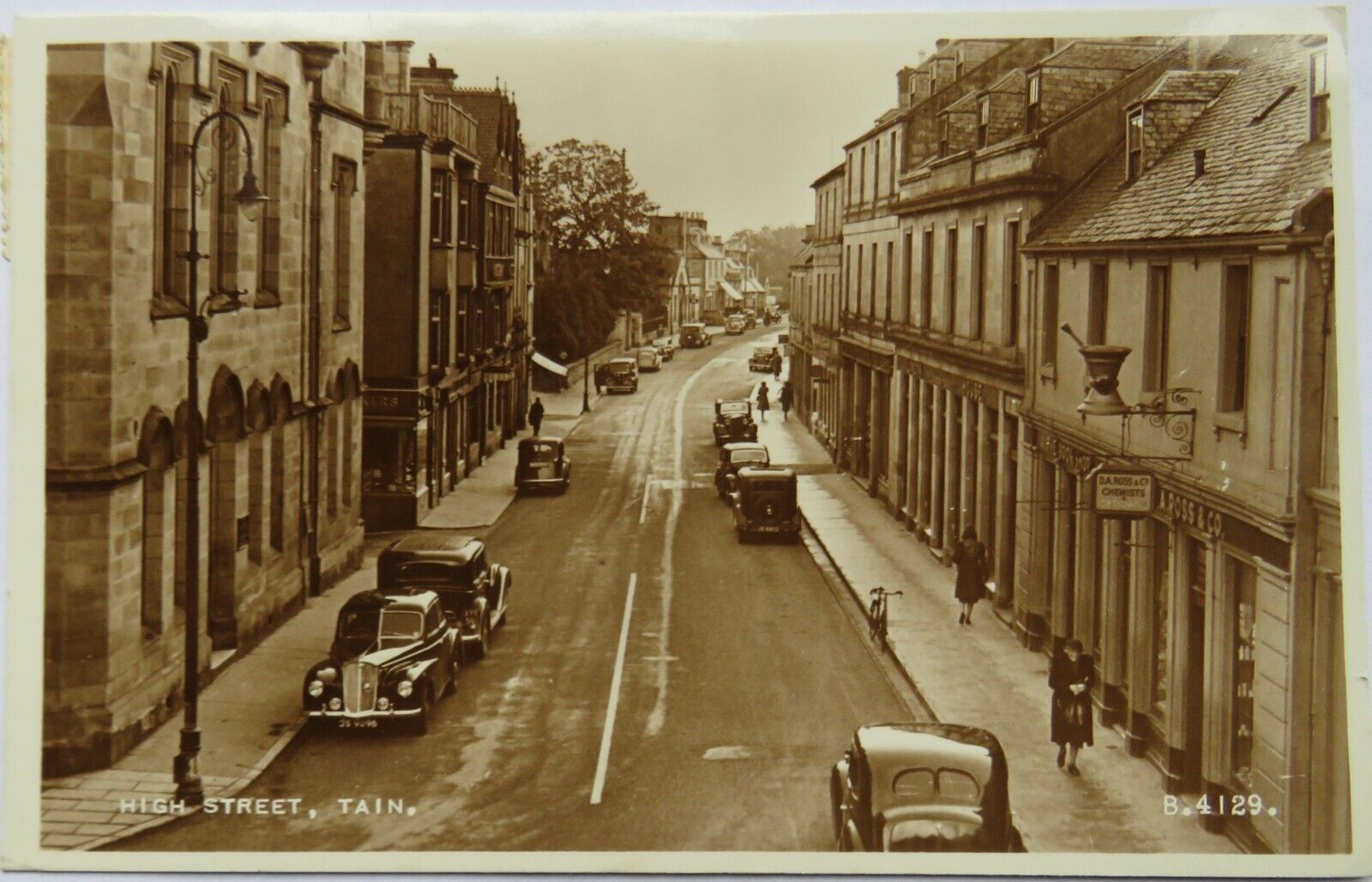 Old Photo Postcard of High Street Tain, 1954