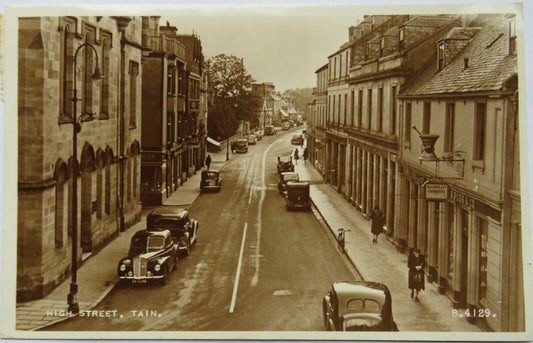 Old Photo Postcard of High Street Tain, 1954