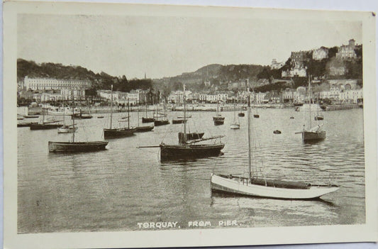 Old Postcard of Torquay, From Pier