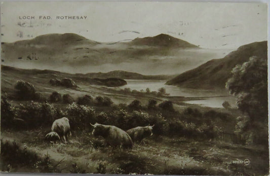 Old Antique Postcard Of Loch Fad Rothesay - Ref : 1040