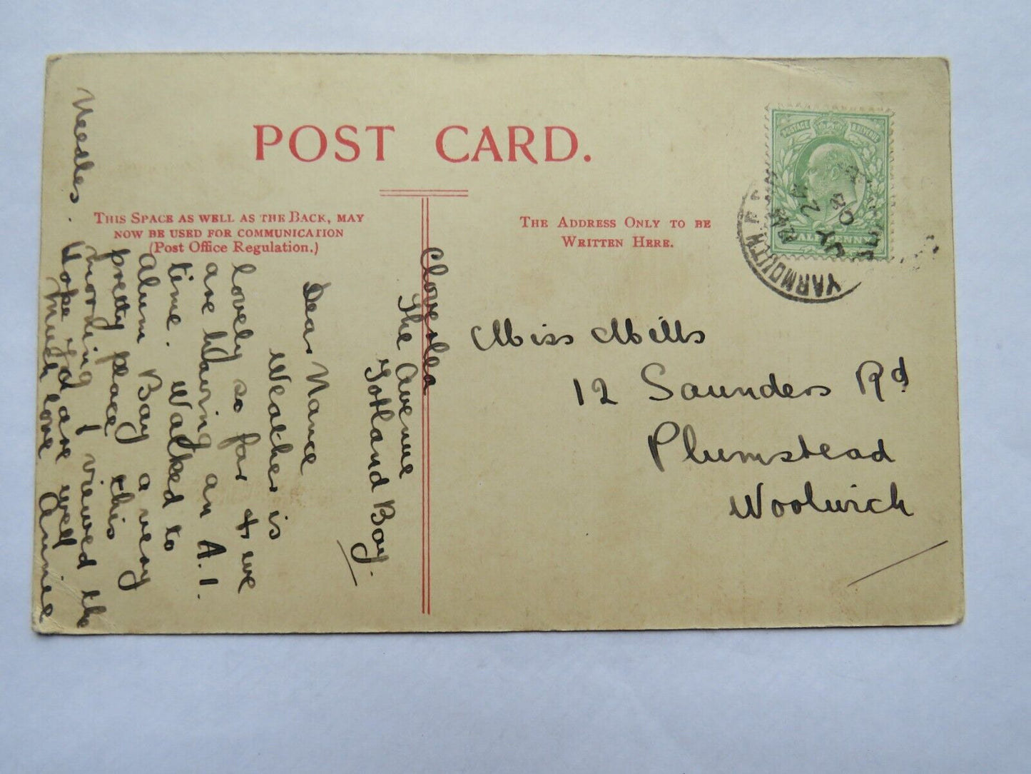 Old Postcard of Totland Bay, General View Isle of Wight 1908