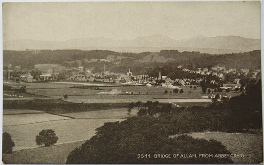 Old Postcard of Bridge of Allan From Abbey Craig