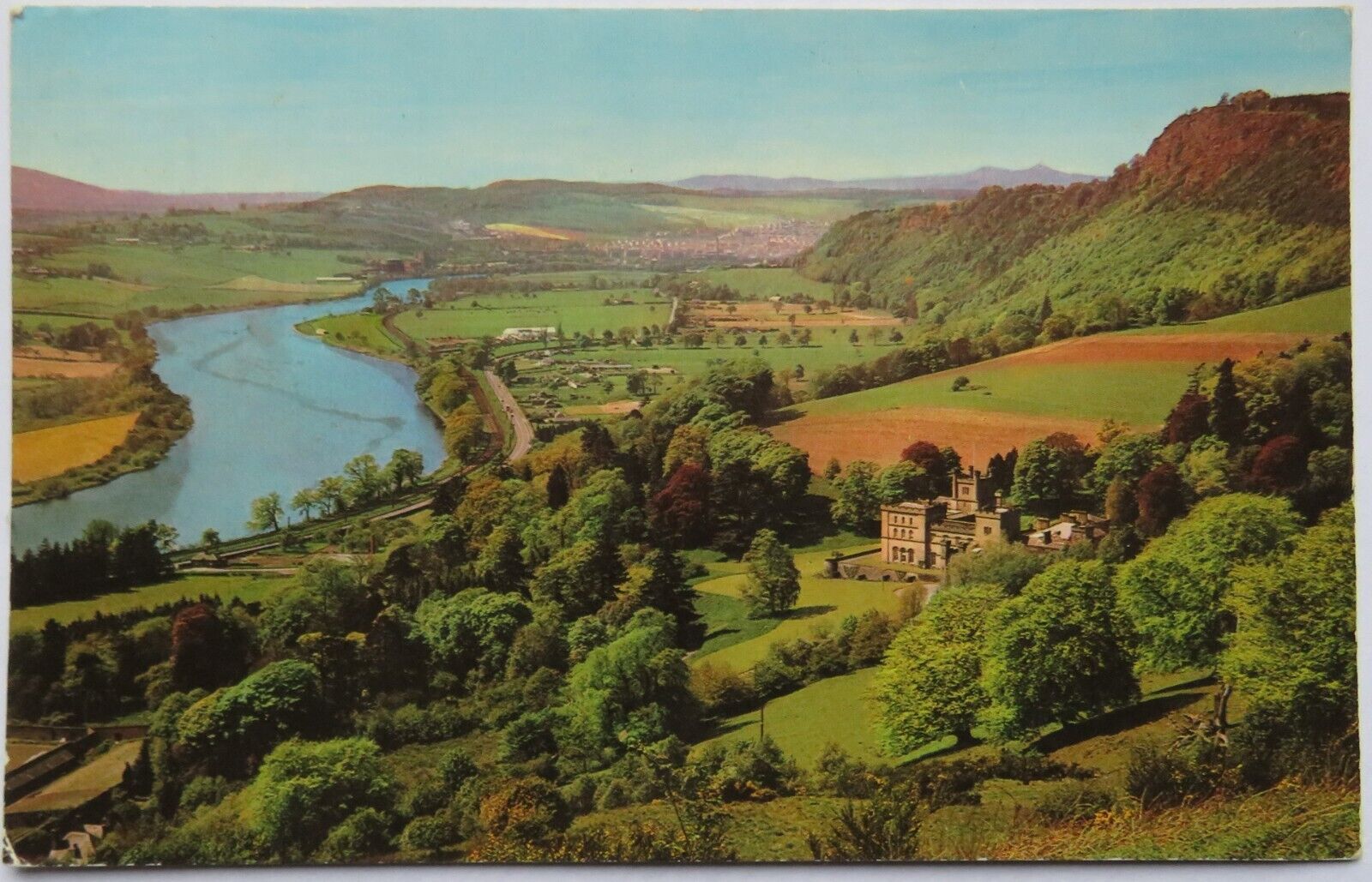 Old Postcard of the Valley of the Tay from above Kinfauns Castle, Perth, 1973