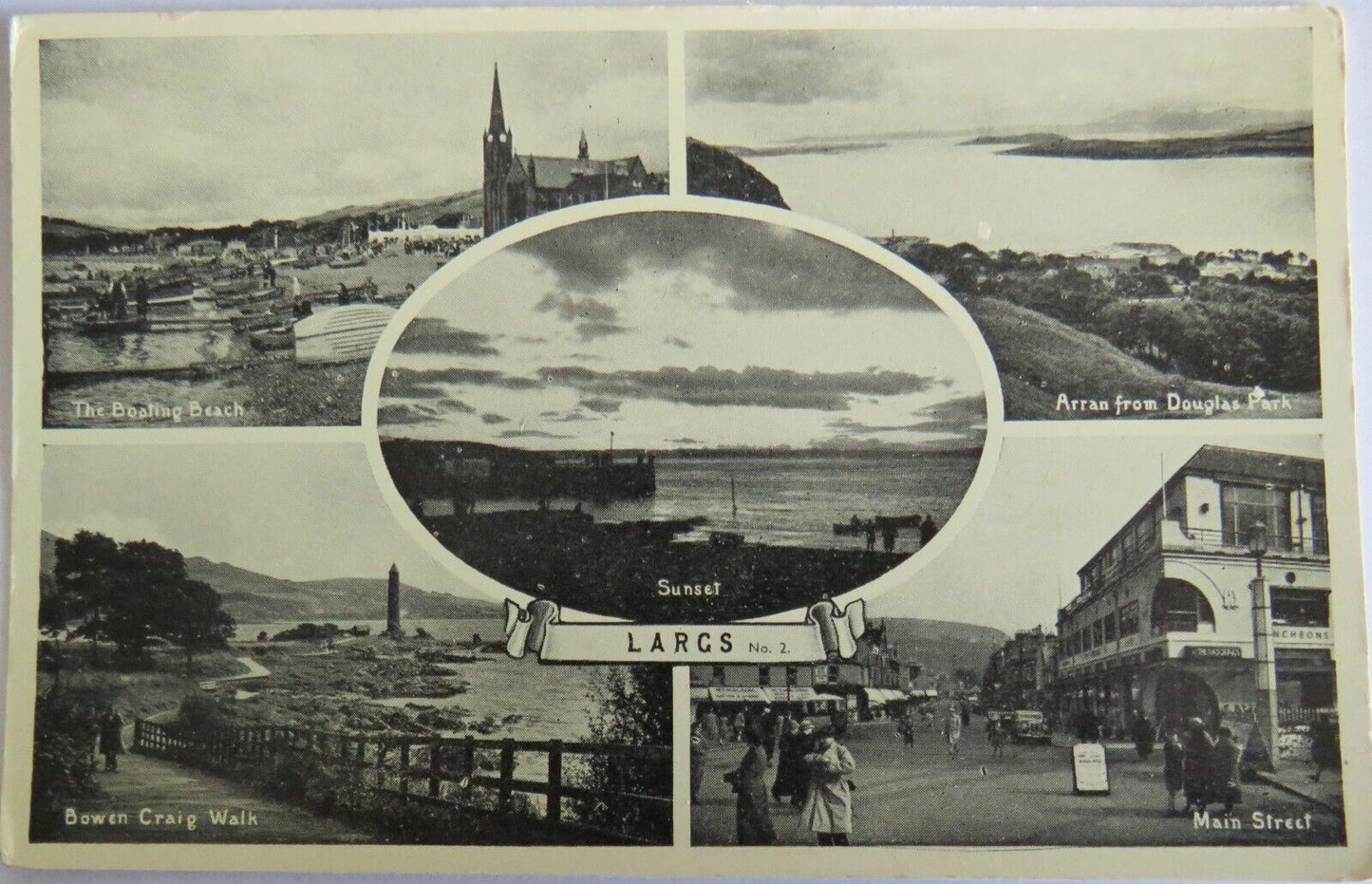 Old Multiview Postcard of Largs - Ref : 1029